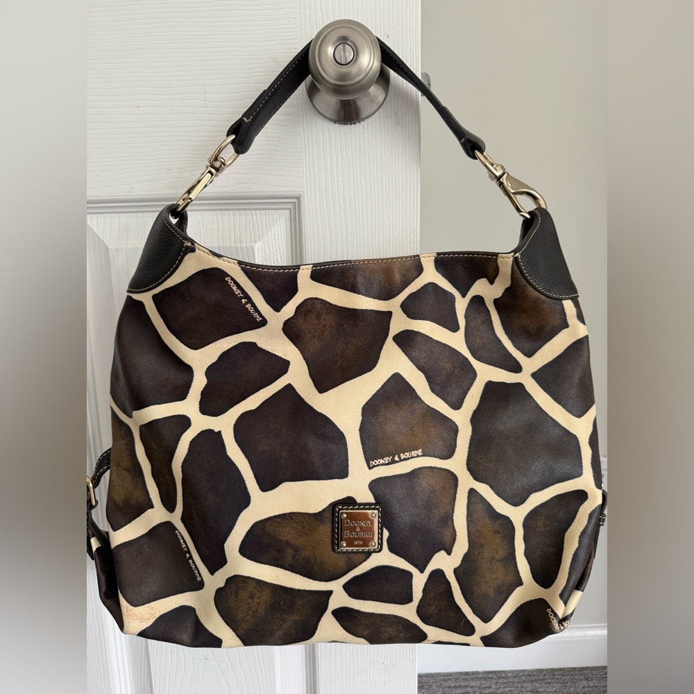 Giraffe print hobo bag